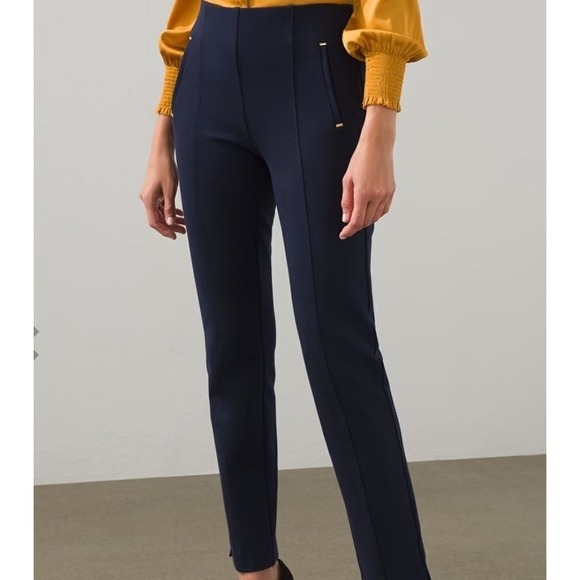 Chicos Pants - Chicos Juliet So Slimming 360 Trim Detail Ink Blue Ankle Pants US Size 10R NWT